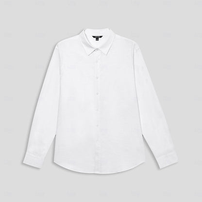 Cotton Linen Solid Color Shirt - oukumen