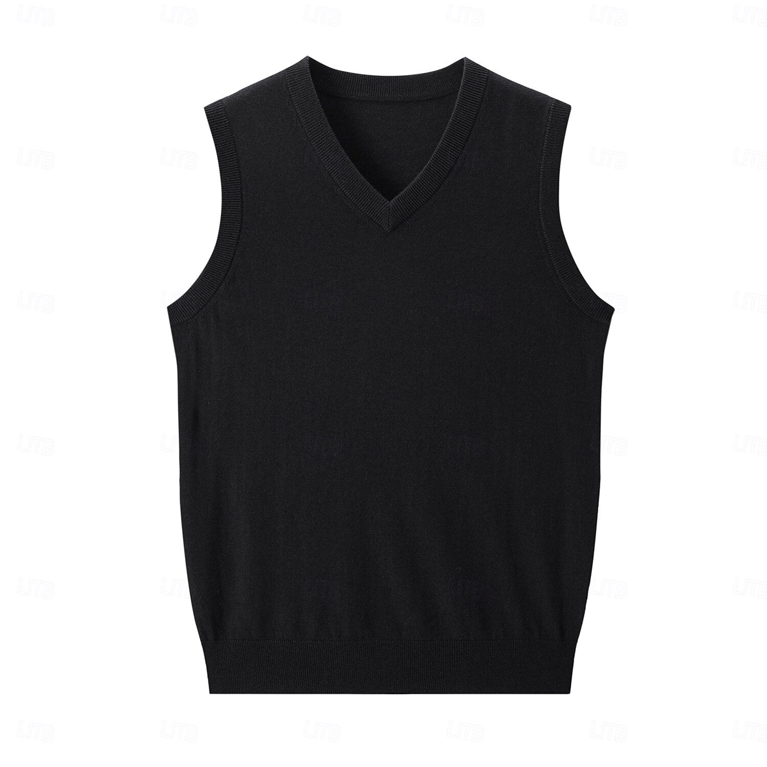 V Neck Solid Color Knitwear Vest - oukumen