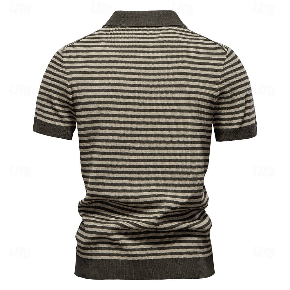 Classic Fit Striped Polo Shirt