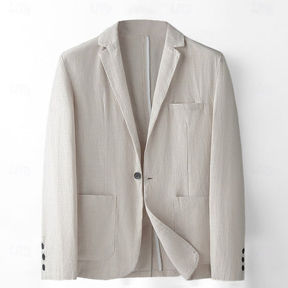 Tailored Linen-Cotton  Blazer