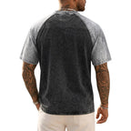 Color-Block Patchwork Henley Shirt