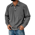 Washed Long-Sleeve Polo Shirt