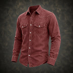 Washed Long-Sleeve Denim Shirt