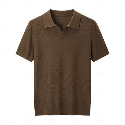 Linen-Silk Breathable Knit Polo