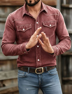 Garment-Dyed Long-Sleeve Shirt