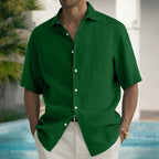 Acid-Wash Short-Sleeve Shirt