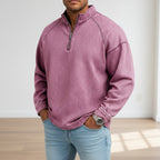 Acid-Wash Stand-Collar T-Shirt
