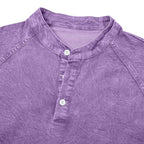 Washed Long-Sleeve Henley Shirt