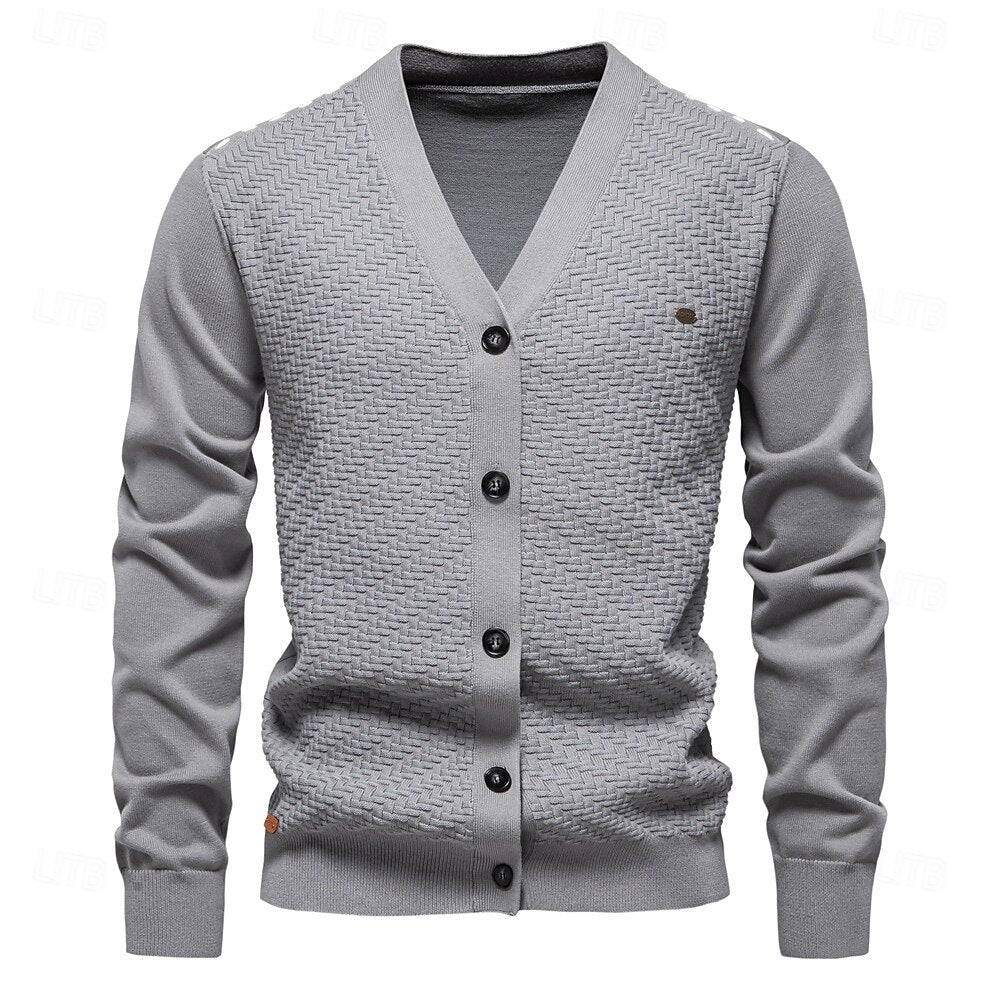 Button-Down V Neck Knitwear Cardigan Sweater - oukumen