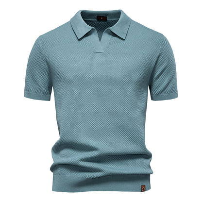 Business Casual Knitted Johnny collar Polo