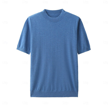 Premium Wool Blend Mock Neck Tee