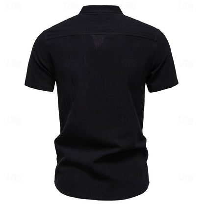 Premium Textured Band Collar Shirt