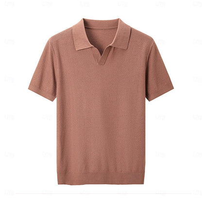 Linen-Silk Breathable Knit Polo