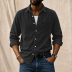 Acid-Wash Long-Sleeve Denim Shirt