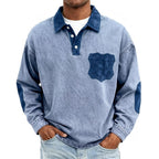 Color-Block Patchwork Polo Shirt
