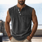 Acid-Wash Henley Shirt