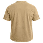 Acid-Wash Short-Sleeve Henley Shirt