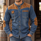Patchwork Acid-Wash Shirt