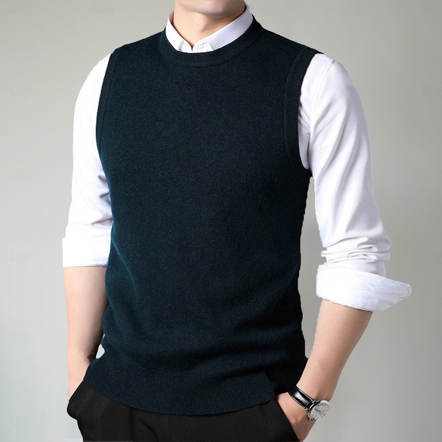 100% Merino Wool Crewneck Sweater Vest