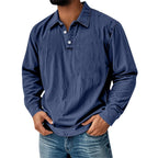 Washed Long-Sleeve Polo Shirt