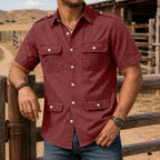 Short-Sleeve Denim Shirt