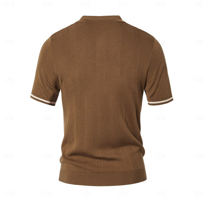 Premium Lyocell Textured Knit Polo