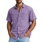 Acid-Wash Short-Sleeve Shirt