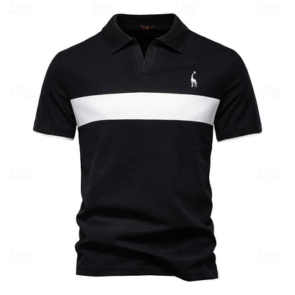 Contrast Panel Knit Polo