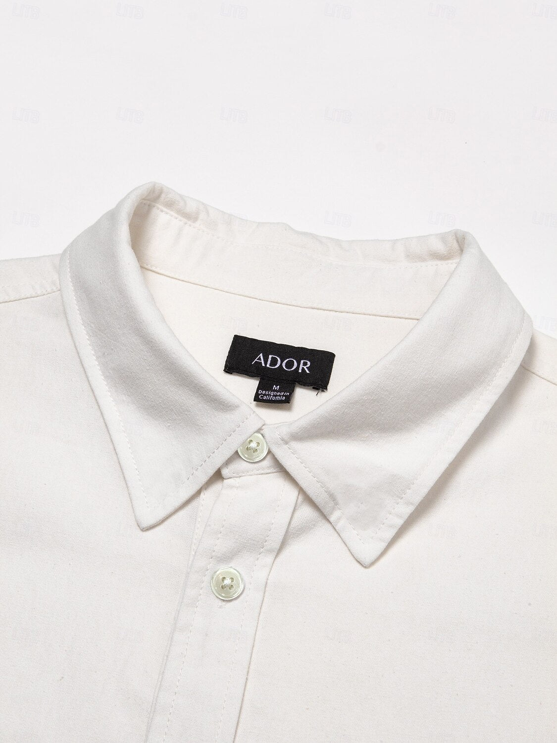 Linen Cotton Fold-over Collar Casual Shirt - oukumen