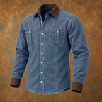 Acid-Wash Long-Sleeve Denim Shirt
