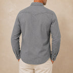 Washed Long-Sleeve Denim Shirt