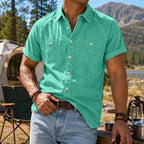 Short-Sleeve Denim Shirt