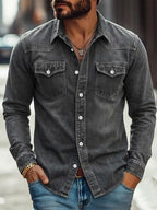 Garment-Dyed Long-Sleeve Shirt