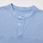Acid-Wash Short-Sleeve Henley Shirt