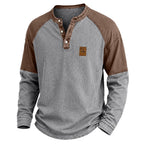 Washed Long-Sleeve Henley Shirt