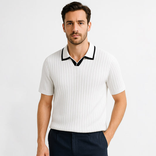 Business Casual Knit Colorblock Polo