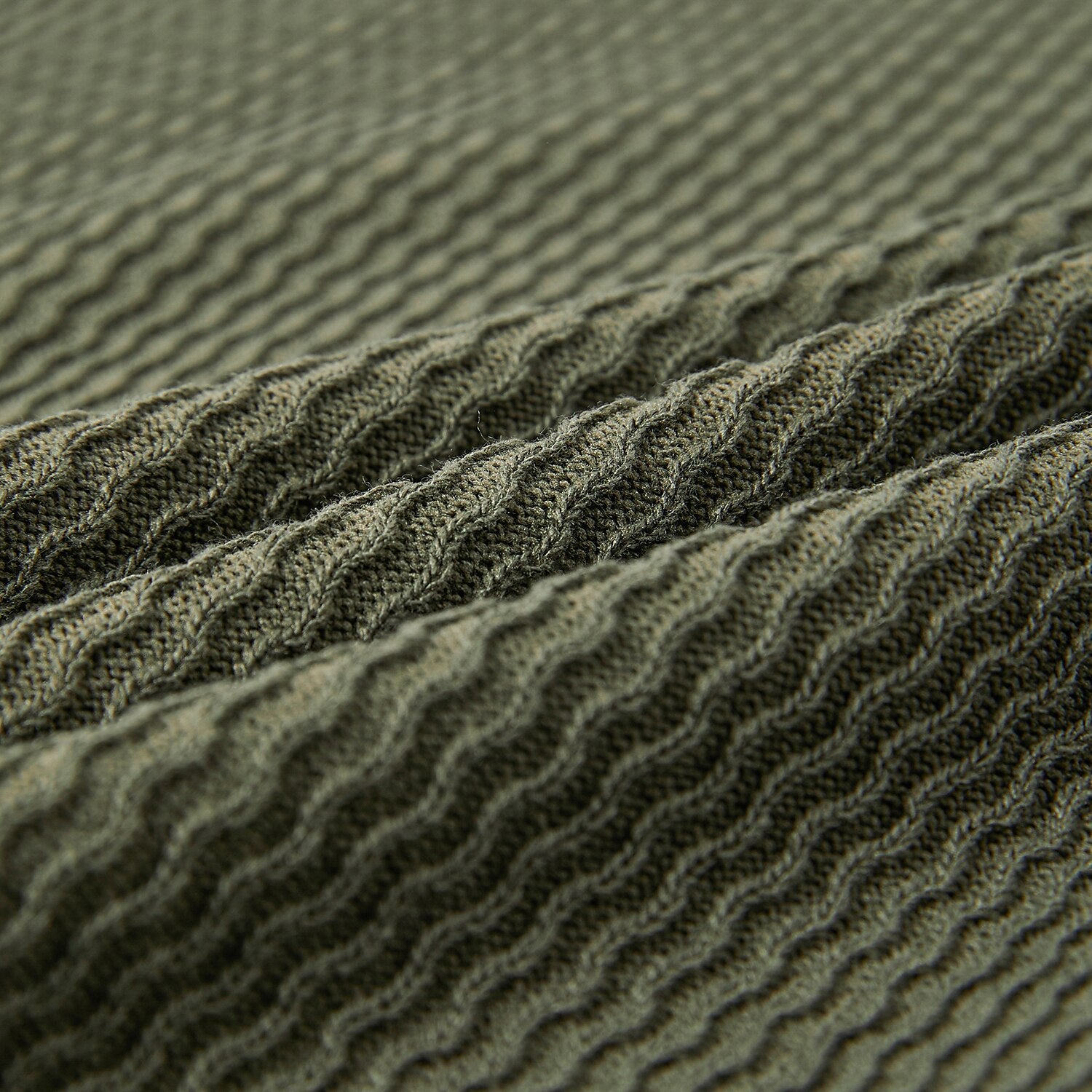Textured Knit Polo Shirt - oukumen