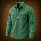 Acid-Wash Long-Sleeve Denim Shirt