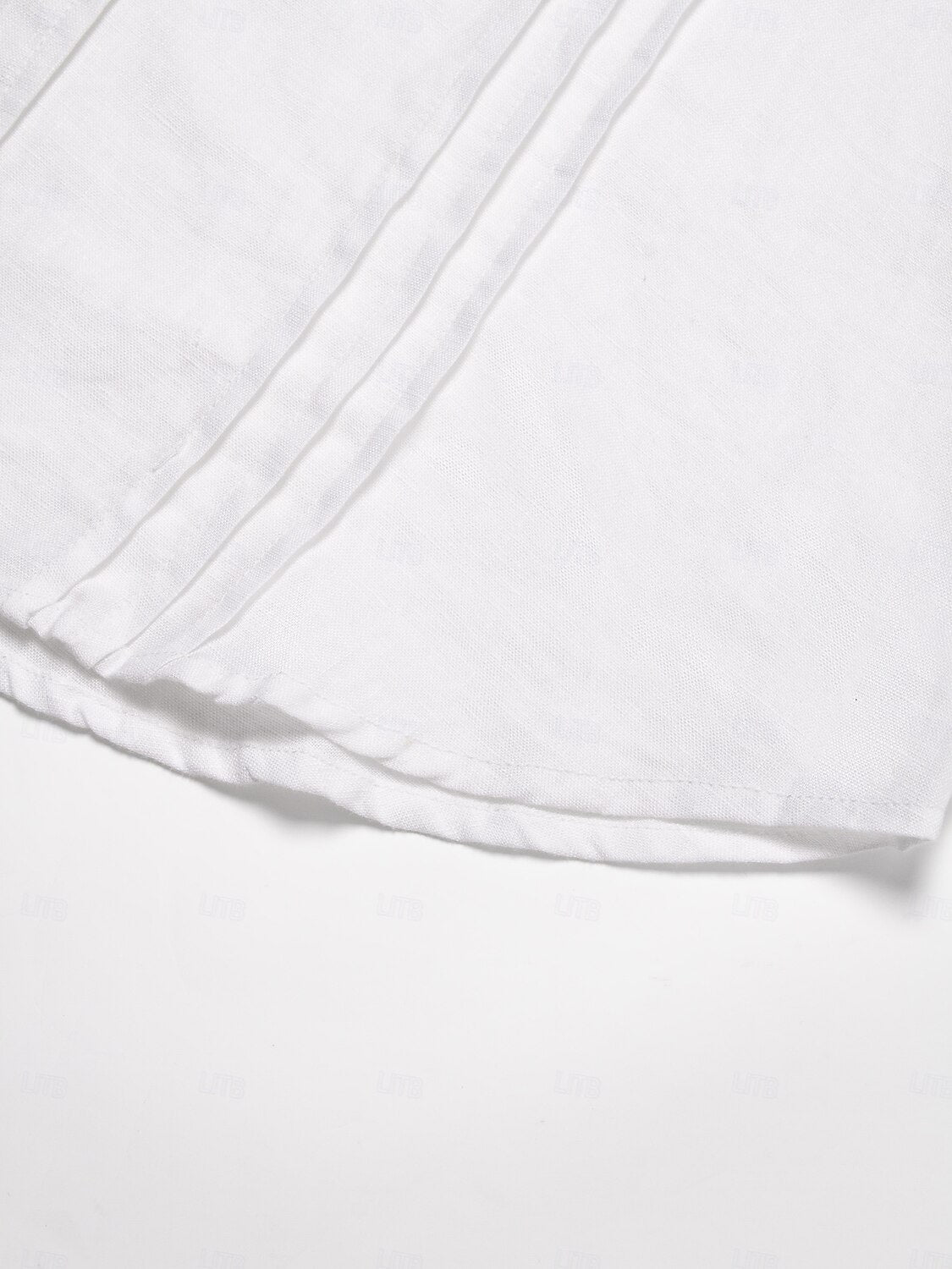 100% Linen Shirt Ruched White - oukumen