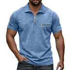 Acid-Wash Zip Polo Shirt