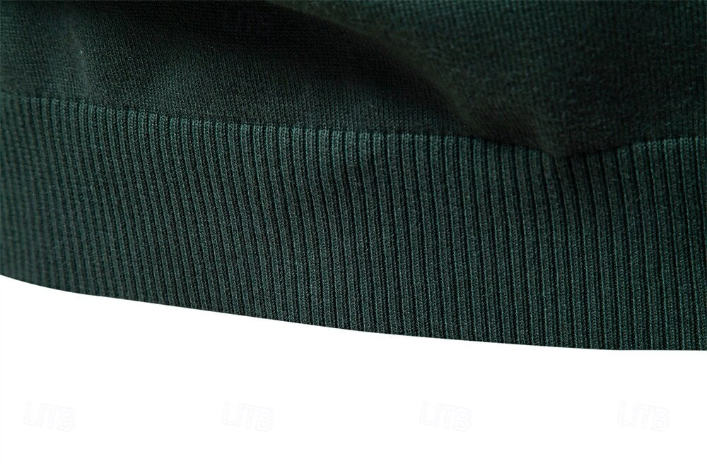 Zipper Solid Daily Outdoor Color Knit Sweater - oukumen