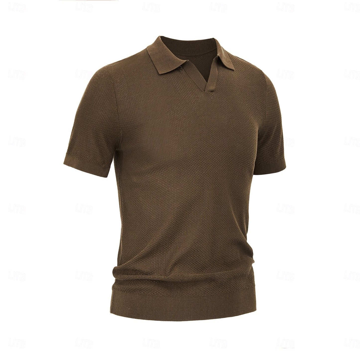 Linen-Silk Breathable Knit Polo