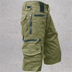 Zip-Pocket Cargo Capri Shorts