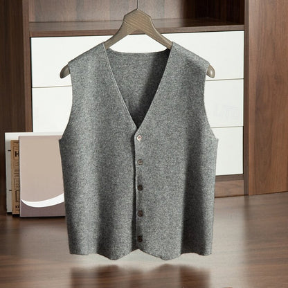 Cashmere Cardigan Vest - oukumen