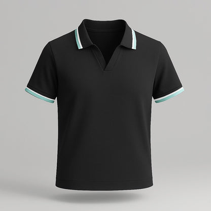 100% Cotton Polo with Contrast Stripe