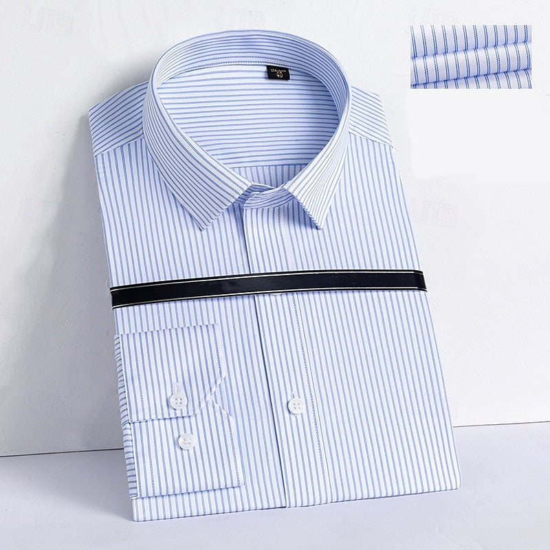 100% Cotton Non-iron Dress Shirt Luxury Twill Shirt - oukumen