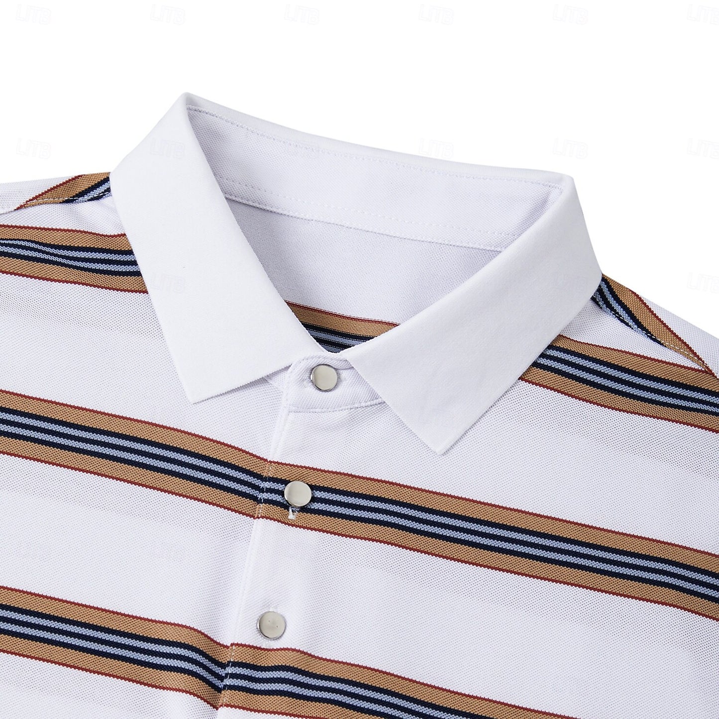 Cotton-Silk Striped Polo