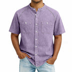 Acid-Wash Short-Sleeve Shirt