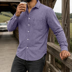 Acid-Wash Long-Sleeve Denim Shirt