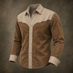 Acid-Wash Long-Sleeve Denim Shirt